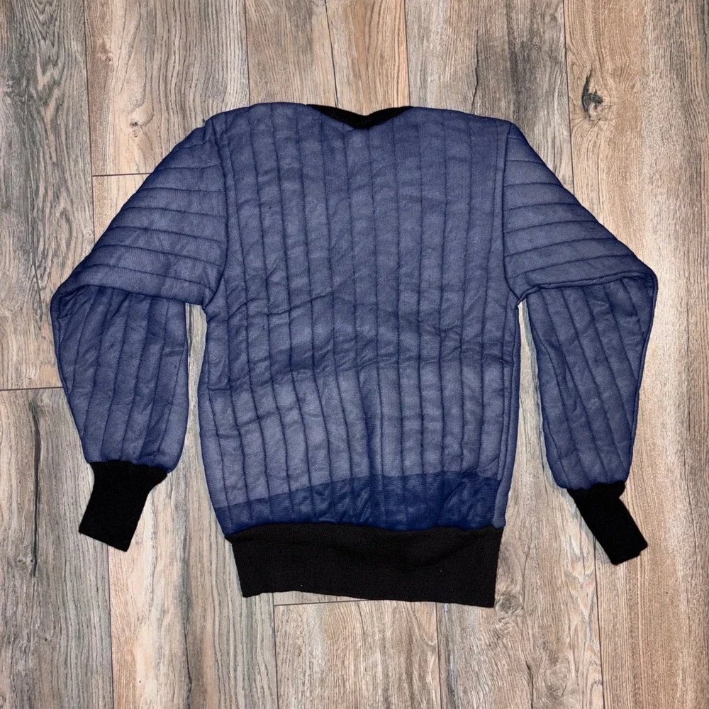 Vintage Dunham's Hollofil 808 Insulated Thermal Undershirt Blue Quilted Small